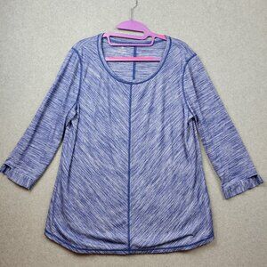 T by Talbots Womens Marled Pullover Top Size Large Textured Boxy Tunic
